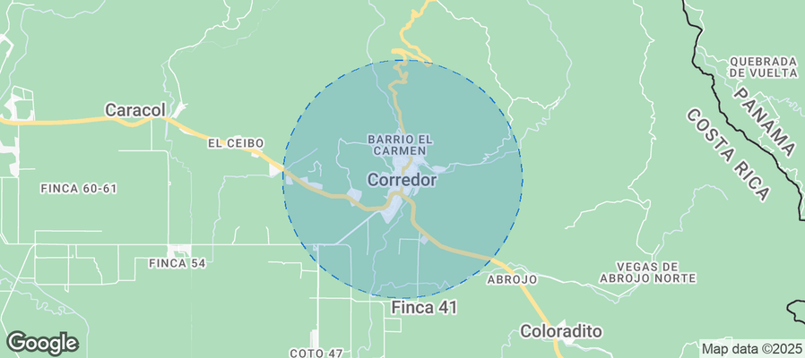 Map of Airbnb listings in Corredor