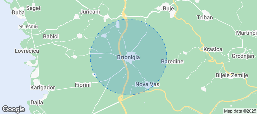 Map of Airbnb listings in Brtonigla - Verteneglio
