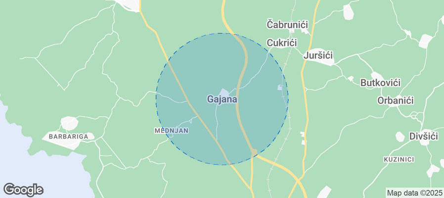 Map of Airbnb listings in Gajana