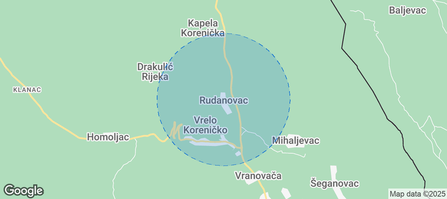 Map of Airbnb listings in Rudanovac