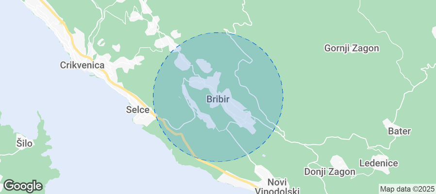 Map of Airbnb listings in Bribir