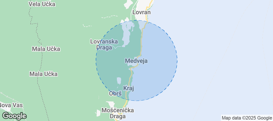 Map of Airbnb listings in Medveja
