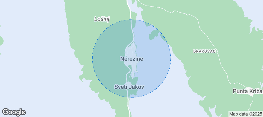 Map of Airbnb listings in Nerezine