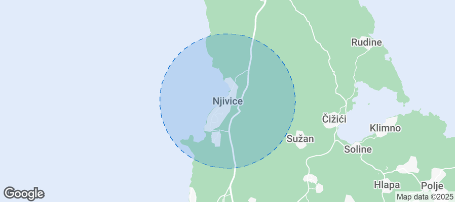 Map of Airbnb listings in Njivice