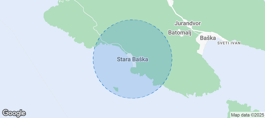 Map of Airbnb listings in Stara Baska