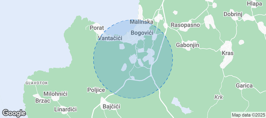 Map of Airbnb listings in Sveti Anton