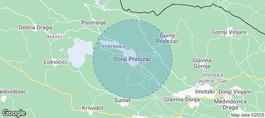 Map of Airbnb listings in Donji Proložac