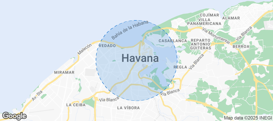 Map of Airbnb listings in Centro Habana