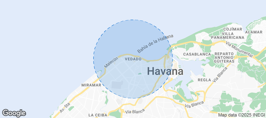 Map of Airbnb listings in Vedado