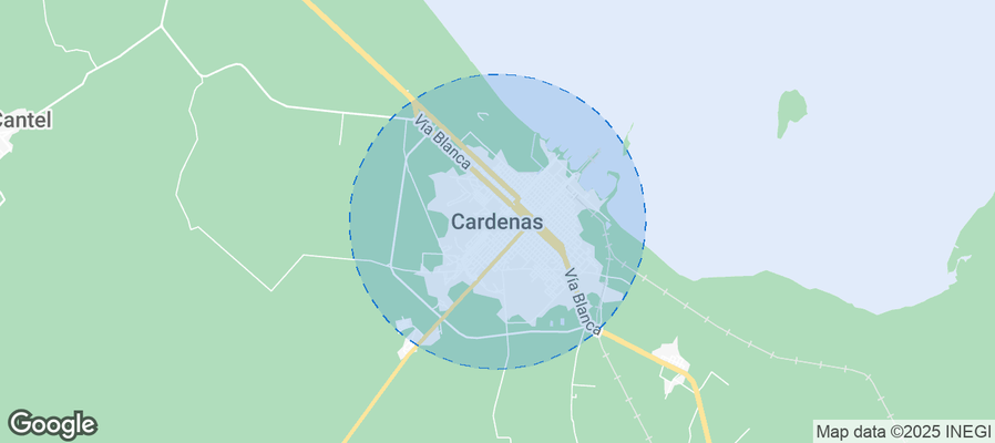 Map of Airbnb listings in Cárdenas