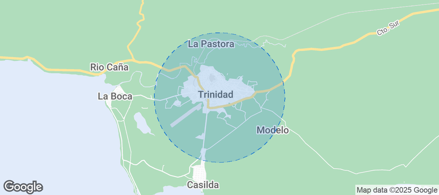 Map of Airbnb listings in Trinidad