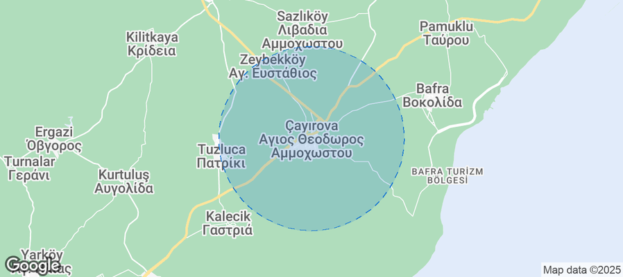 Map of Airbnb listings in Agios Theodoros