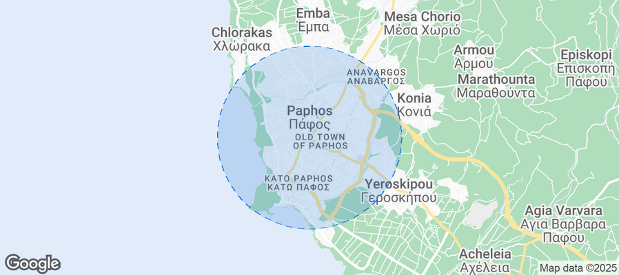 Paphos Airbnb map