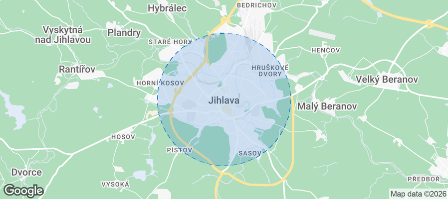 Jihlava Airbnb map
