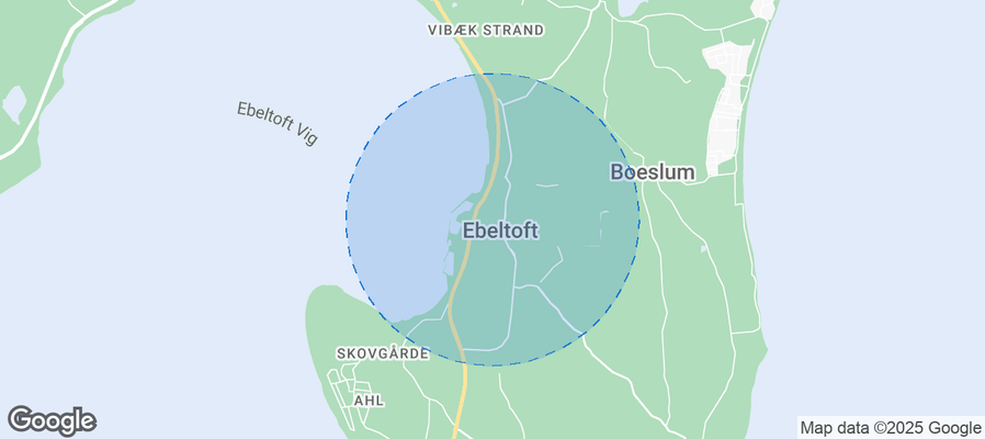 Map of Airbnb listings in Ebeltoft