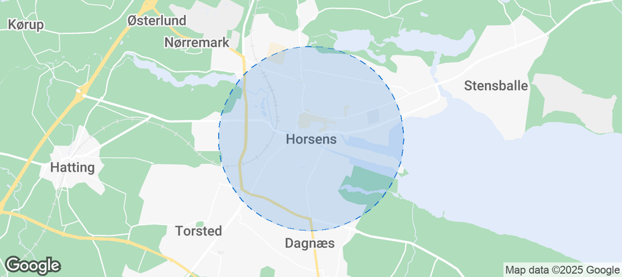 Map of Airbnb listings in Horsens