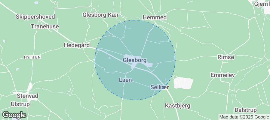 Glesborg Airbnb map