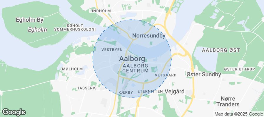 Map of Airbnb listings in Aalborg