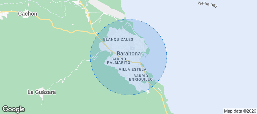 Map of Airbnb listings in Santa Cruz de Barahona