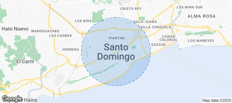 Map of Airbnb listings in Santo Domingo