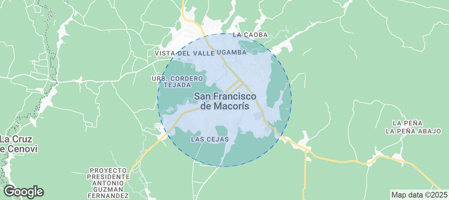 Map of Airbnb listings in San Francisco de Macorís