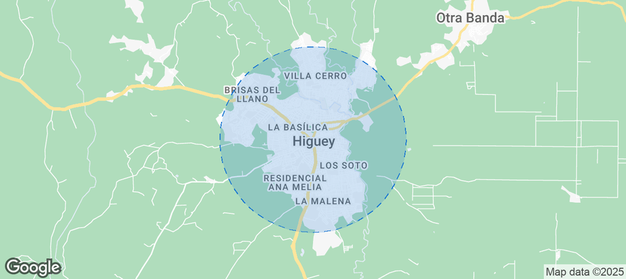 Map of Airbnb listings in Higüey