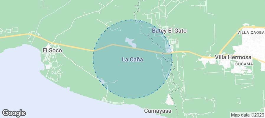 Map of Airbnb listings in La Caña