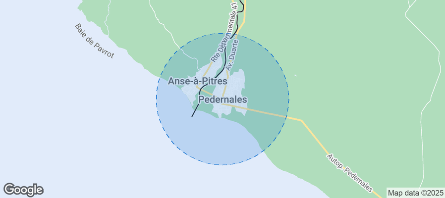Map of Airbnb listings in Pedernales