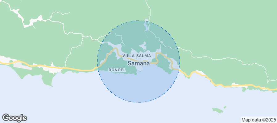 Map of Airbnb listings in Samana