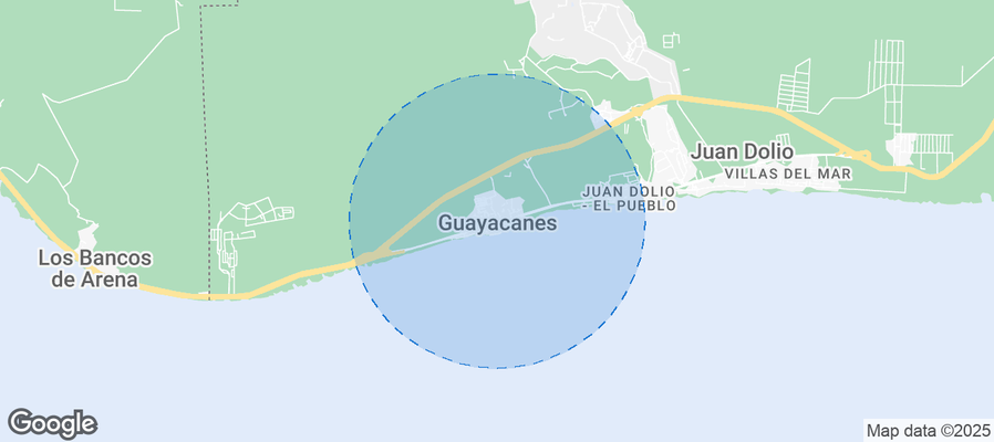 Map of Airbnb listings in Guayacanes