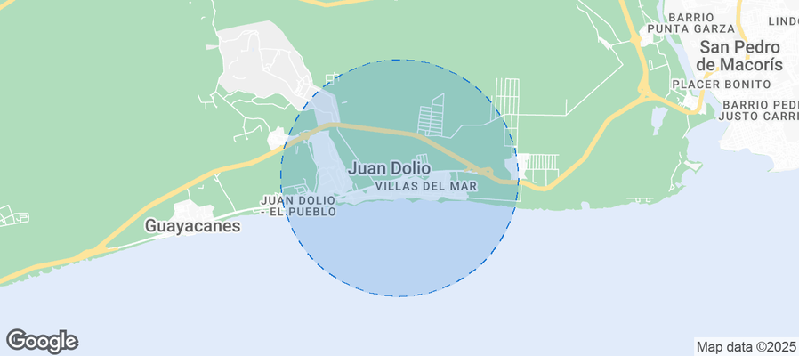 Map of Airbnb listings in Juan Dolio