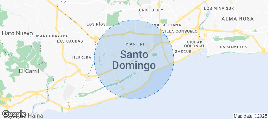 Map of Airbnb listings in Santo Domingo Norte