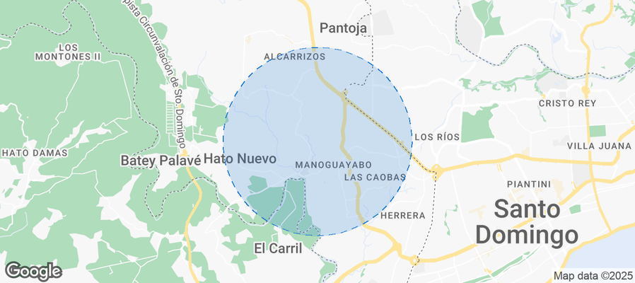 Map of Airbnb listings in Santo Domingo Oeste