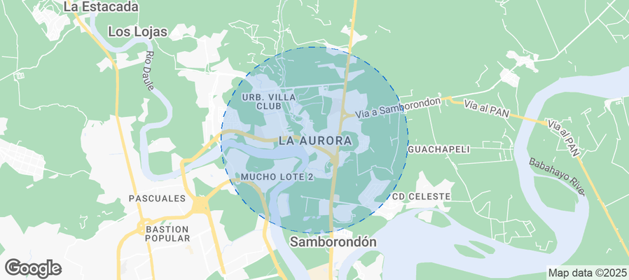 Map of Airbnb listings in La Aurora