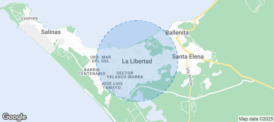 Map of Airbnb listings in La Libertad