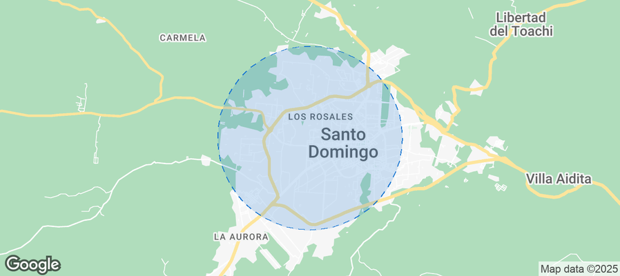 Map of Airbnb listings in Santo Domingo de los Tsachilas