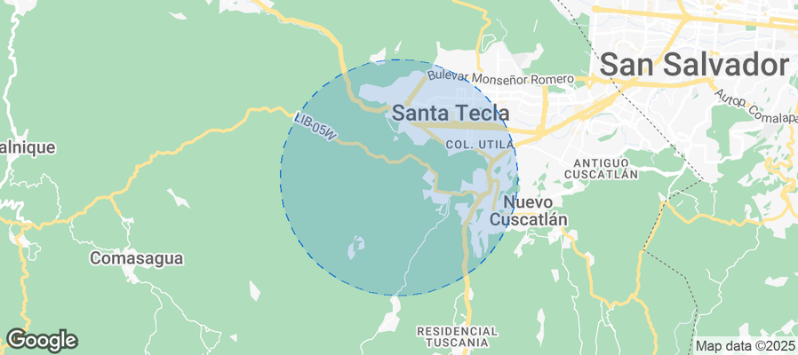 Map of Airbnb listings in Municipio de Santa Tecla