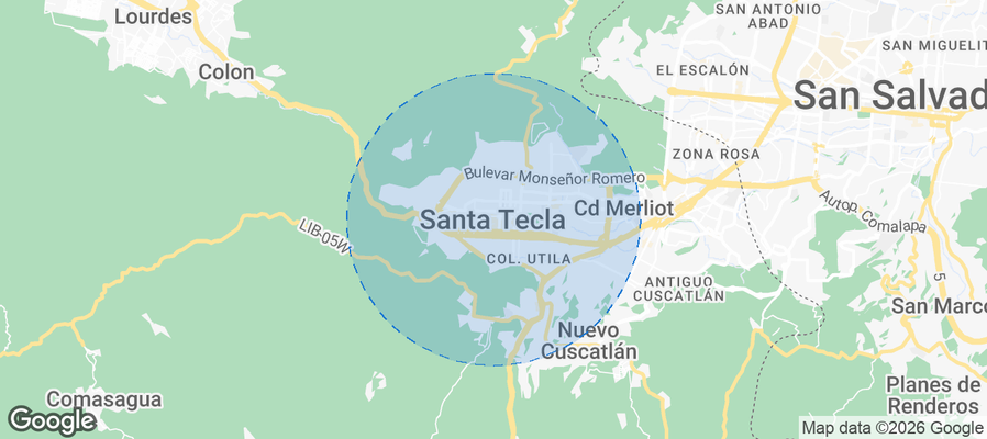 Map of Airbnb listings in Santa Tecla