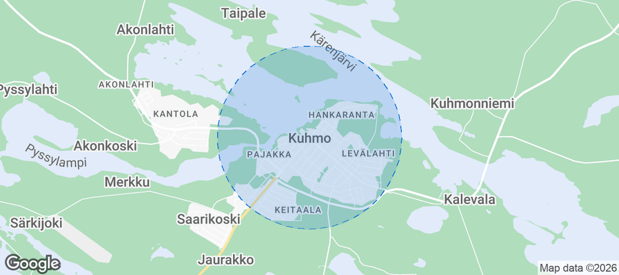 Kuhmo Airbnb map