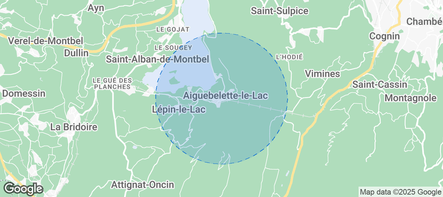 Map of Airbnb listings in Aiguebelette-le-Lac