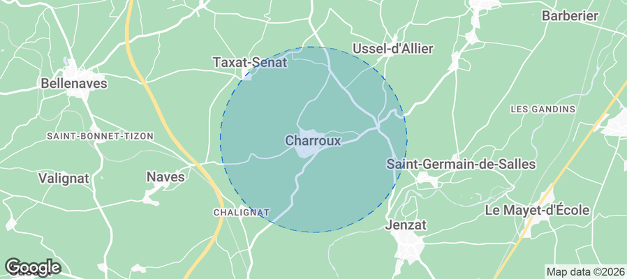 Charroux Airbnb map