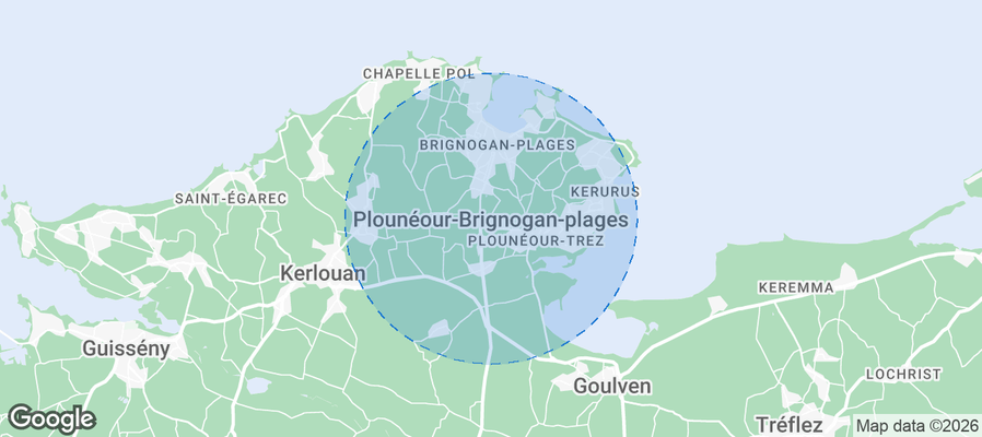 Plounéour-Brignogan-plages Airbnb map