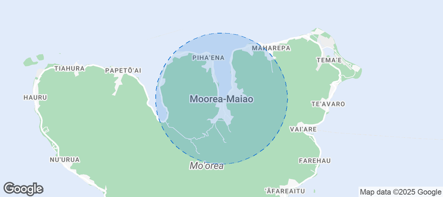 Map of Airbnb listings in Moorea-Maiao