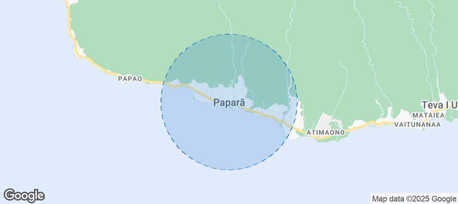 Map of Airbnb listings in Papara