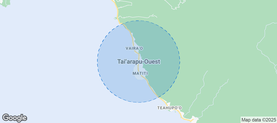 Map of Airbnb listings in Taiarapu-Ouest