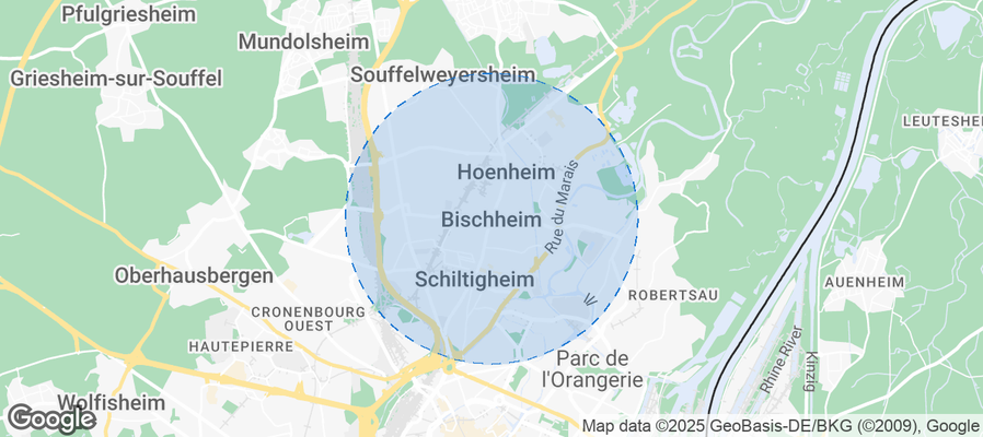 Map of Airbnb listings in Bischheim