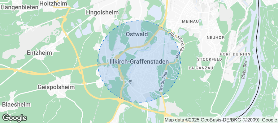 Map of Airbnb listings in Illkirch-Graffenstaden