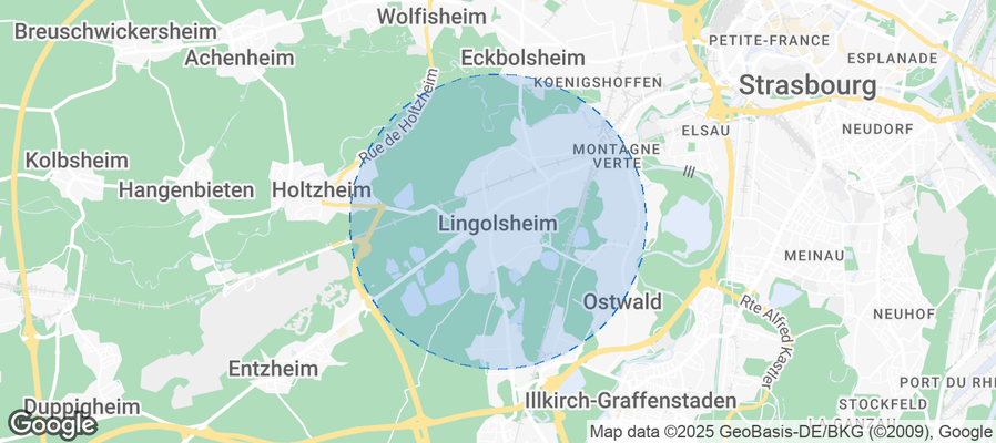 Map of Airbnb listings in Lingolsheim