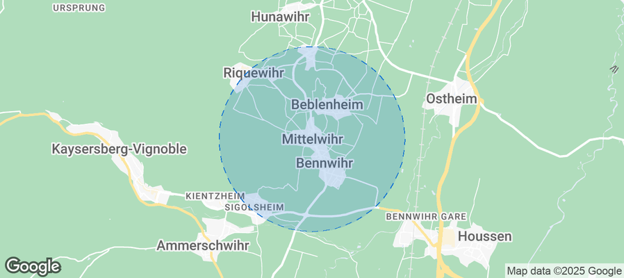Map of Airbnb listings in Mittelwihr