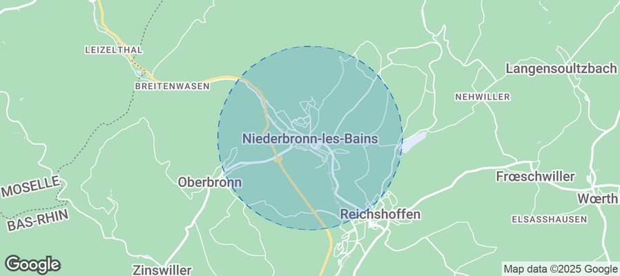 Map of Airbnb listings in Niederbronn-les-Bains